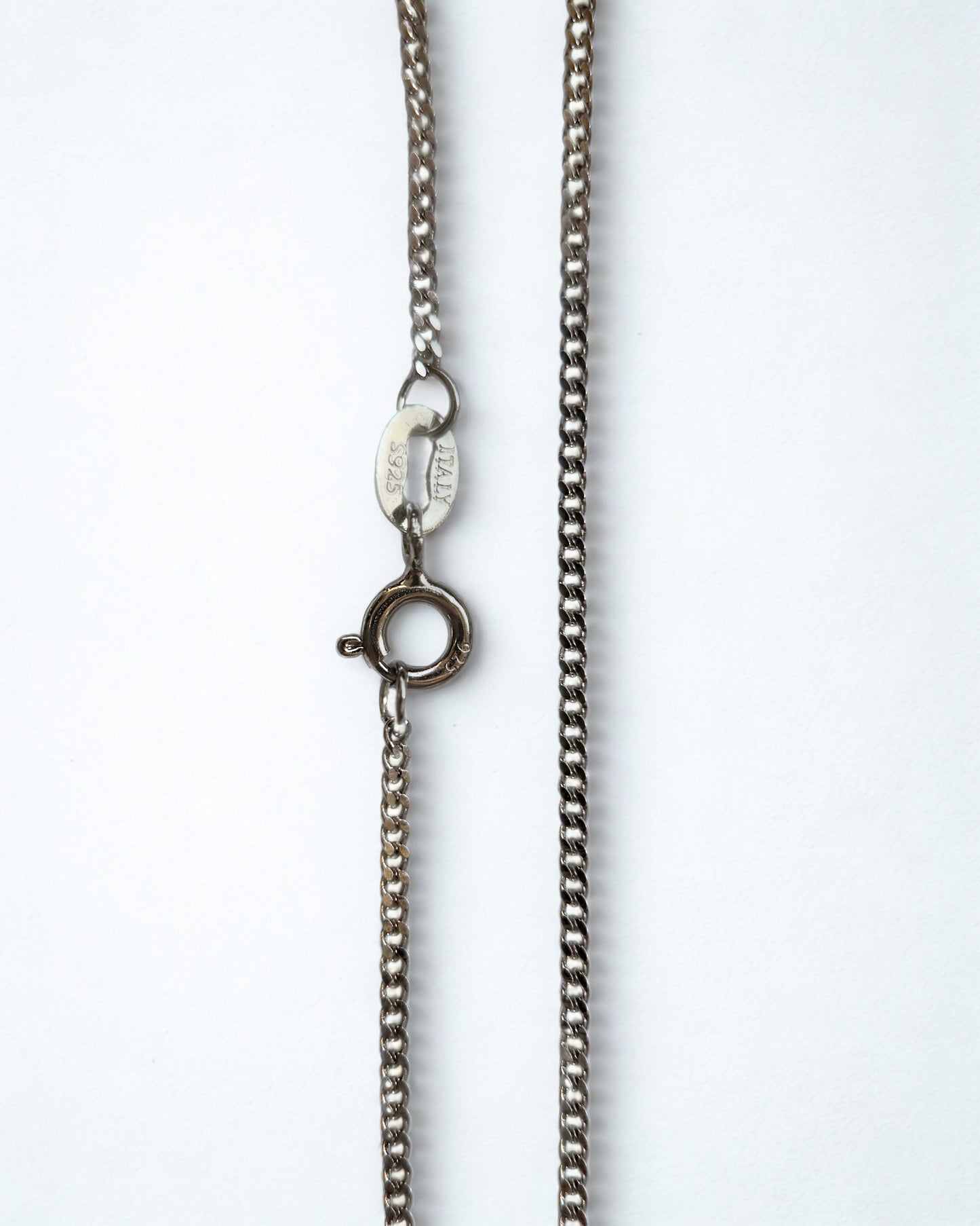 Italian Sterling Silver Fine Curb Chain – Rhodium Plated, 1.4mm, 24"