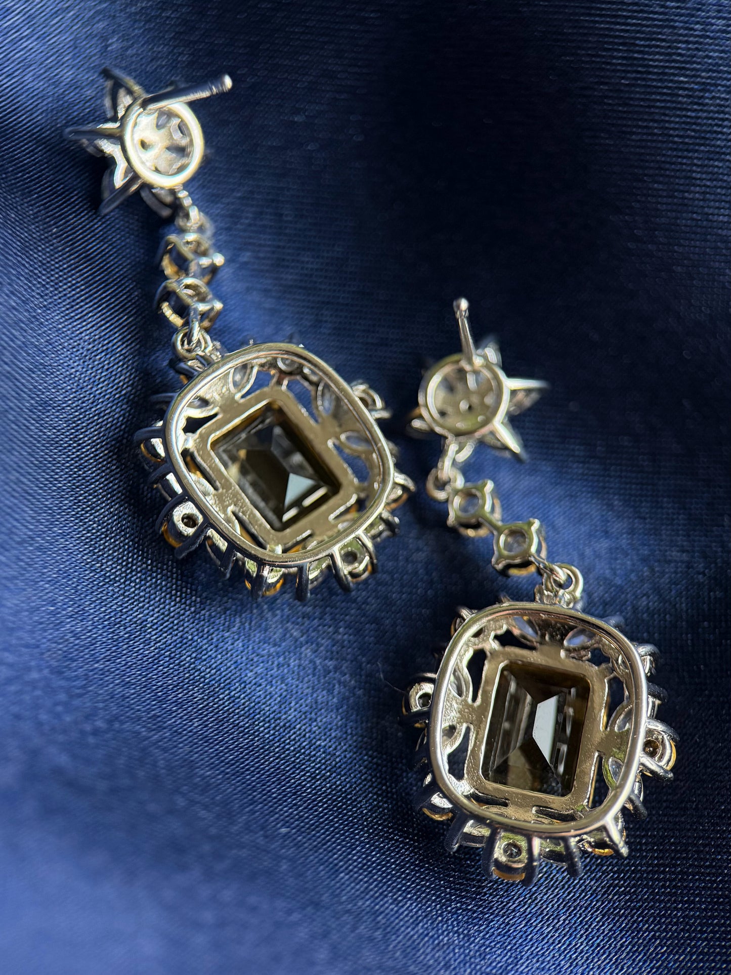 Radiant Natural Citrine Statement Drop Earrings – Sterling Silver