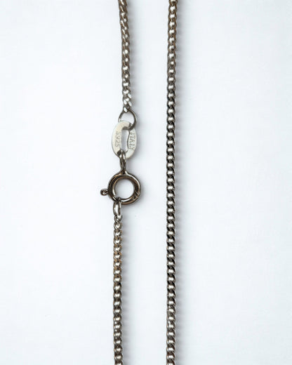 Italian Sterling Silver Fine Curb Chain – Rhodium Plated, 1.4mm, 24"
