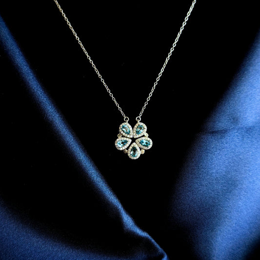 Convertible Magnetic Natural Blue Topaz Necklace