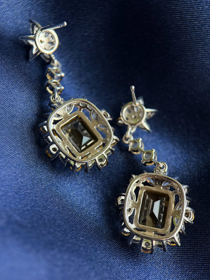 Radiant Natural Citrine Statement Drop Earrings – Sterling Silver
