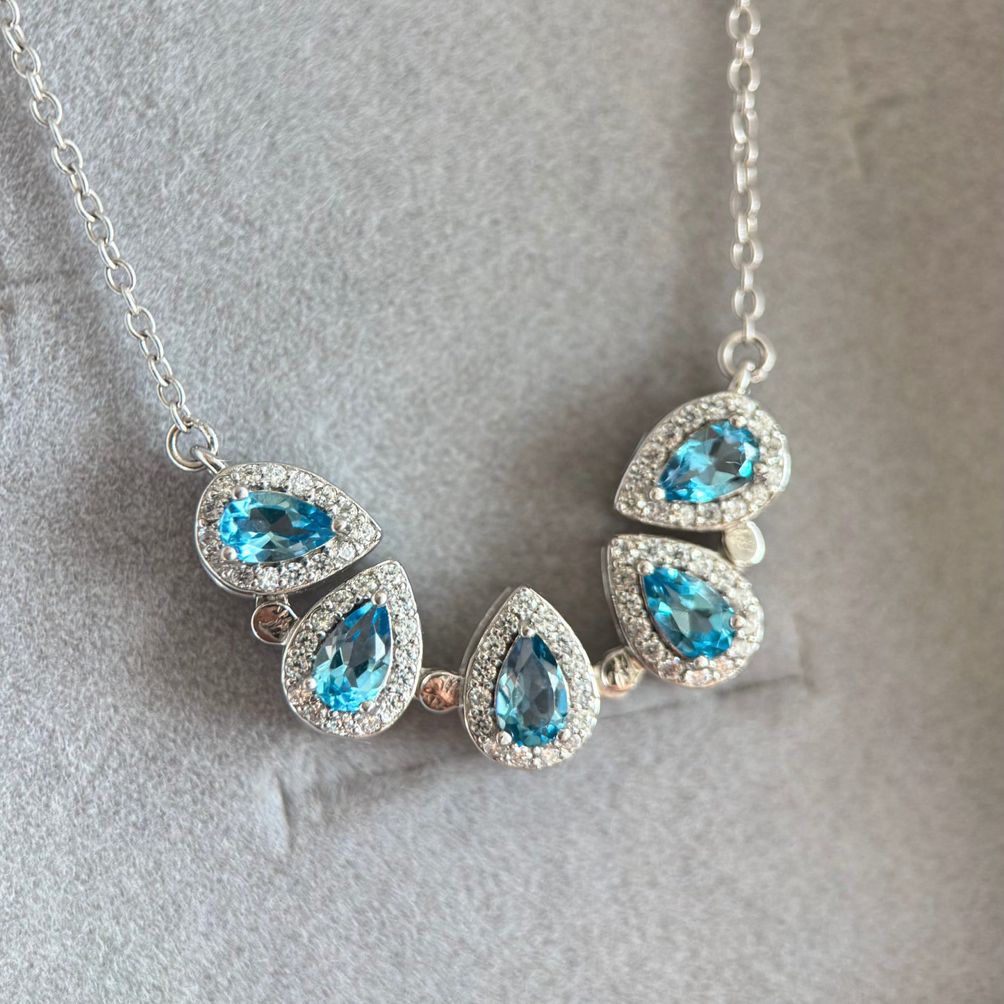 Convertible Magnetic Natural Blue Topaz Necklace