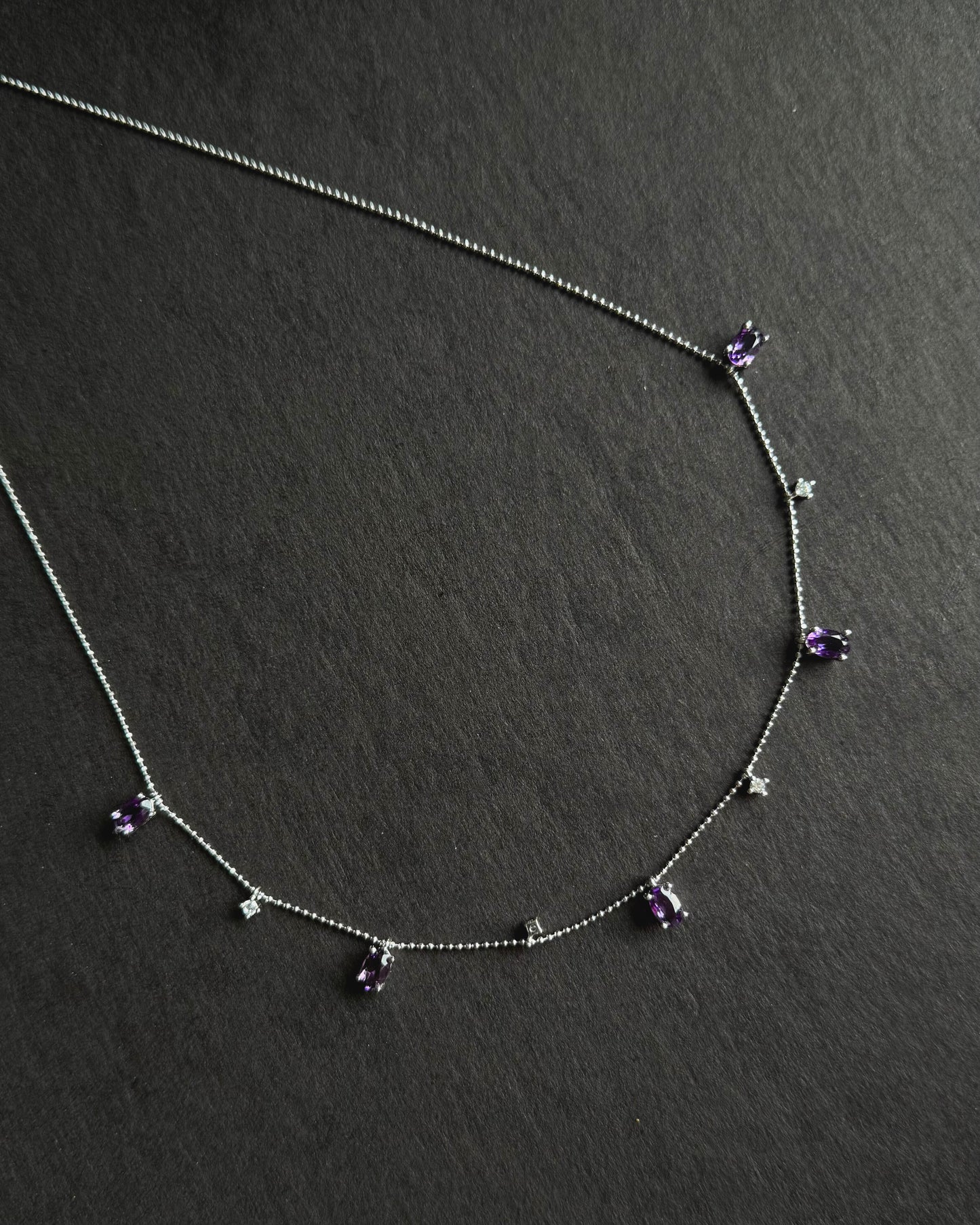 Natural Amethyst Dewdrop Necklace in Sterling Silver