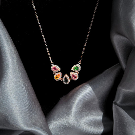 Convertible Magnetic Natural Tourmaline Necklace –  Rose Gold Plated