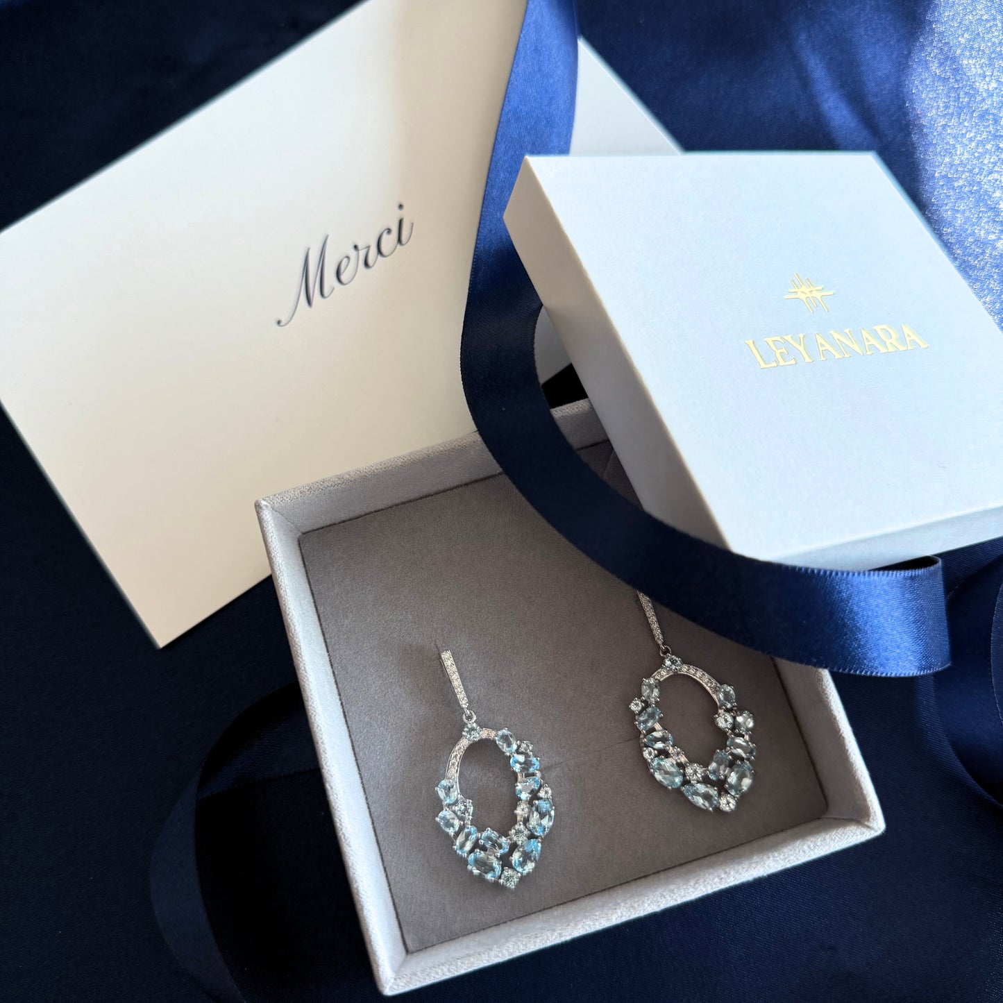 Natural Blue Topaz Drop Earrings – Sterling Silver
